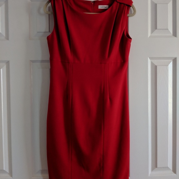 Calvin Klein Red Sheath Dress - Picture 1 of 3